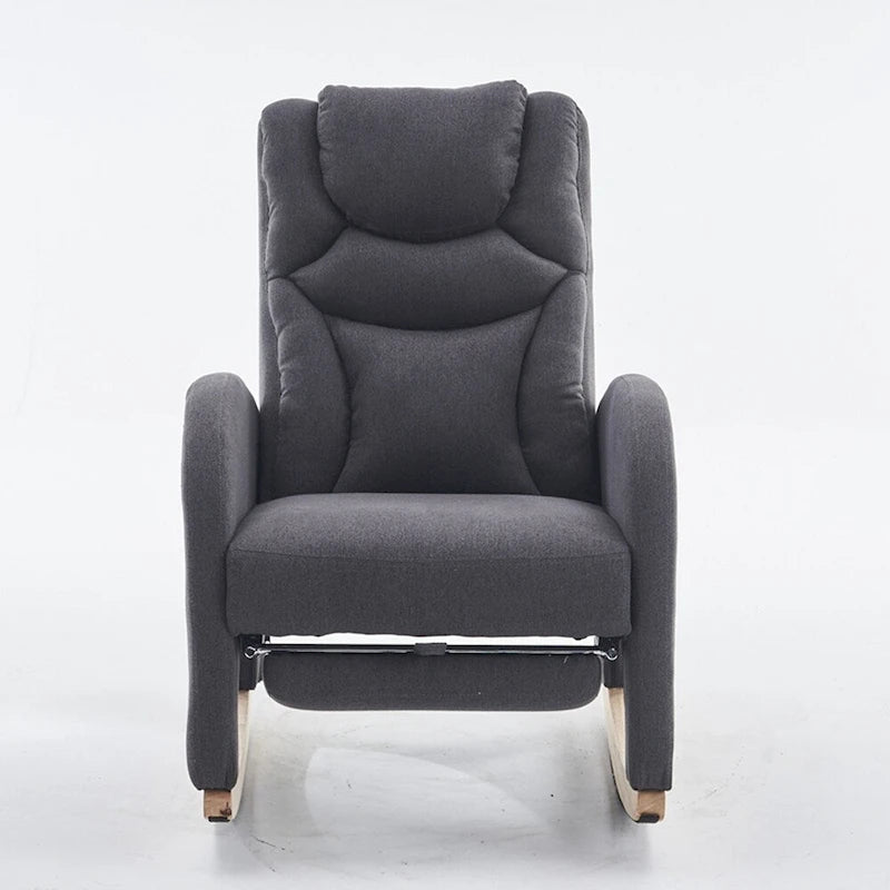 Fabric Nursery Rocking Chair With Adjustable Footrest