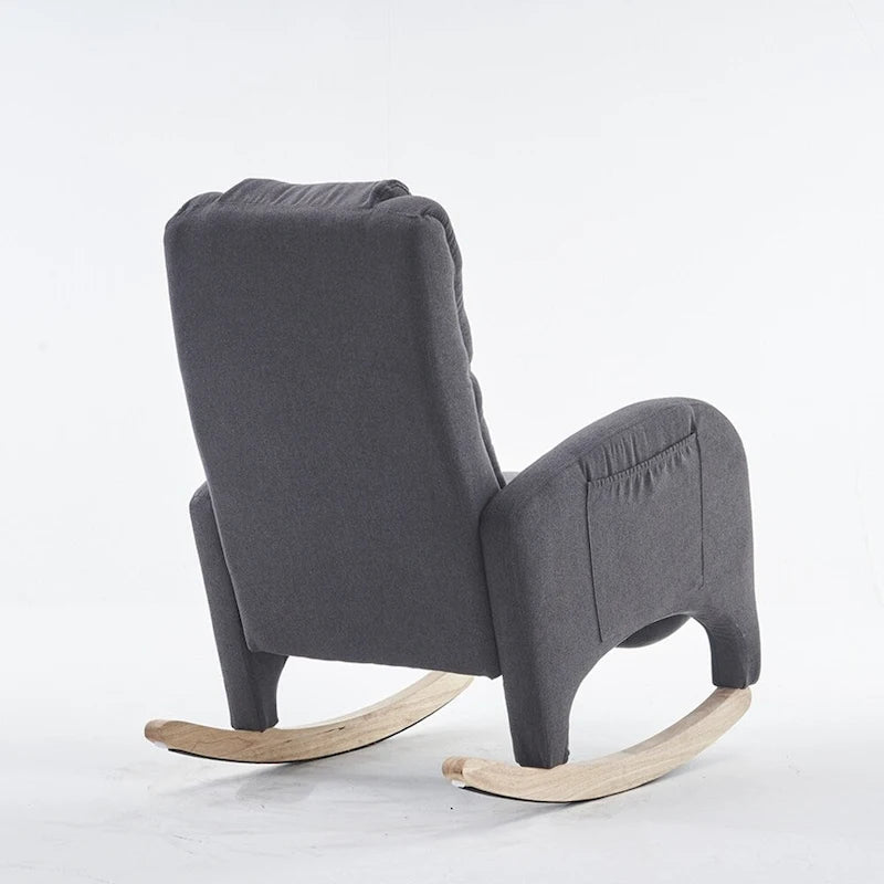 Fabric Nursery Rocking Chair With Adjustable Footrest