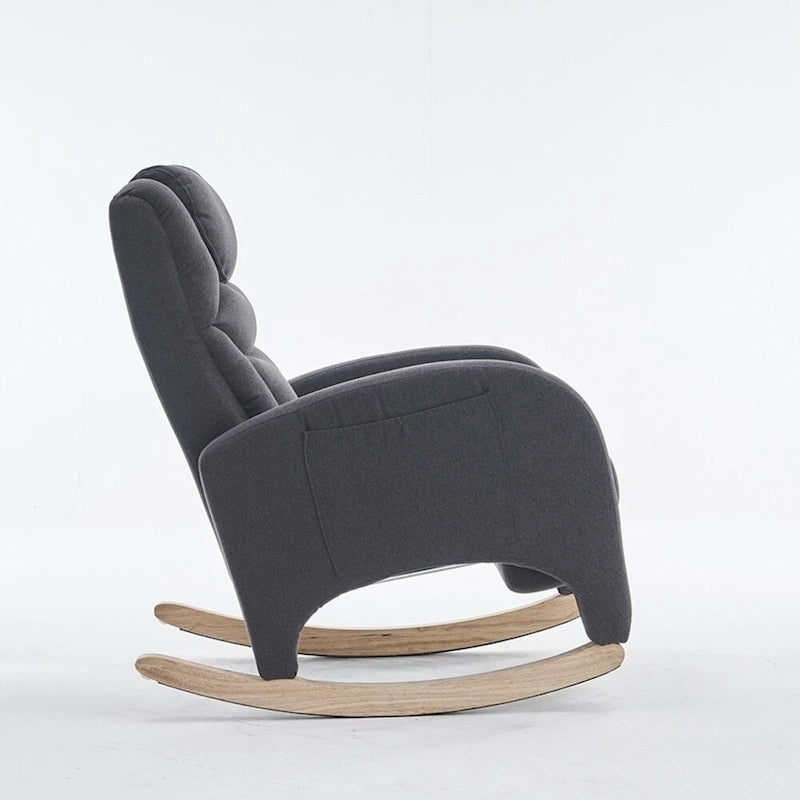 Fabric Nursery Rocking Chair With Adjustable Footrest
