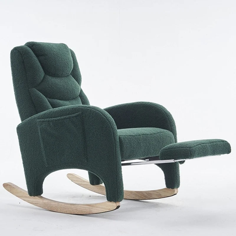Fabric Nursery Rocking Chair With Adjustable Footrest
