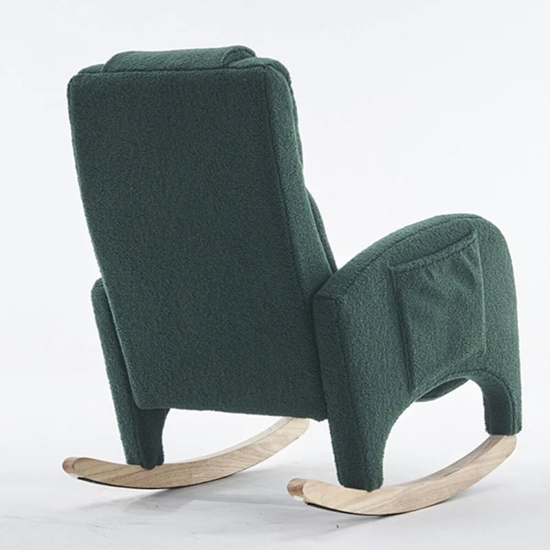 Fabric Nursery Rocking Chair With Adjustable Footrest