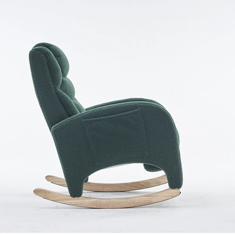 Fabric Nursery Rocking Chair With Adjustable Footrest