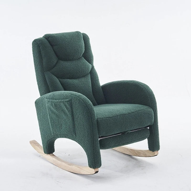 Fabric Nursery Rocking Chair With Adjustable Footrest