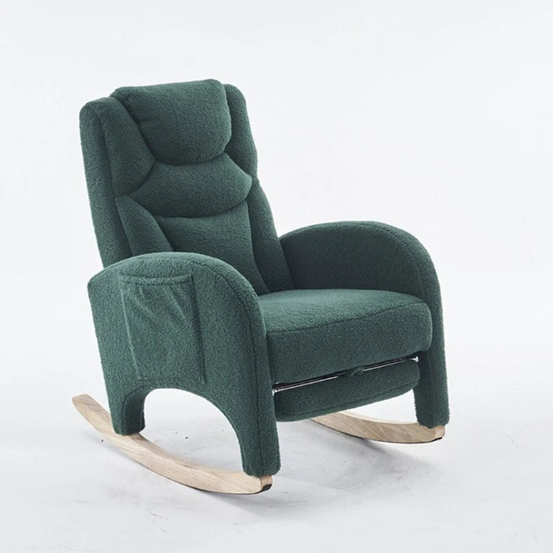 Fabric Nursery Rocking Chair With Adjustable Footrest