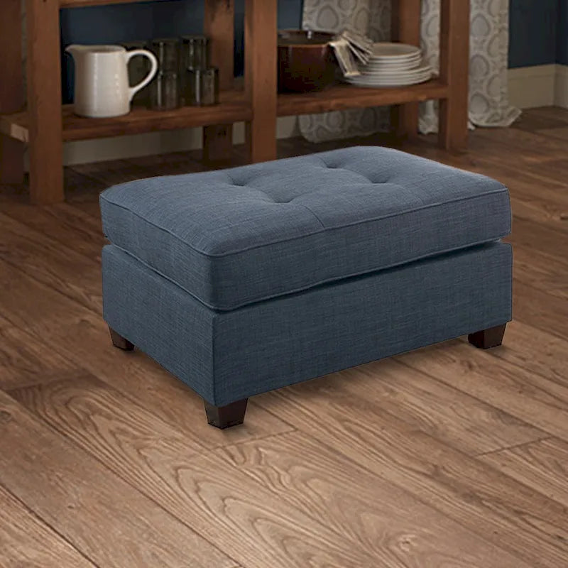 Cocktail Ottoman In Blue Dorris Fabric