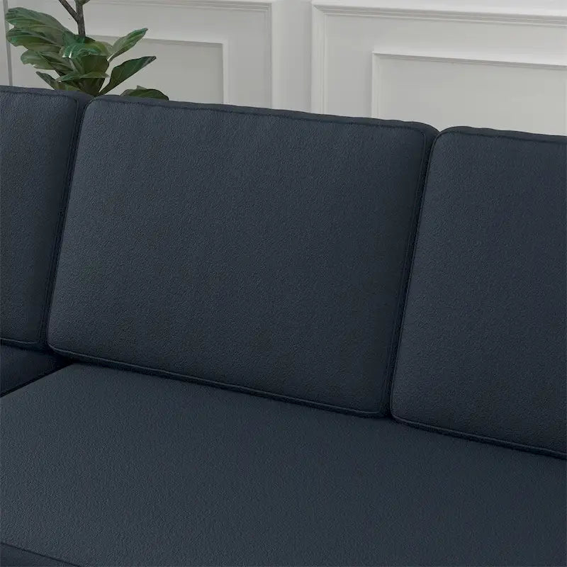 85 3 Seater Sleeper Sofa with Storage Chaise, Pull and Copper Nail