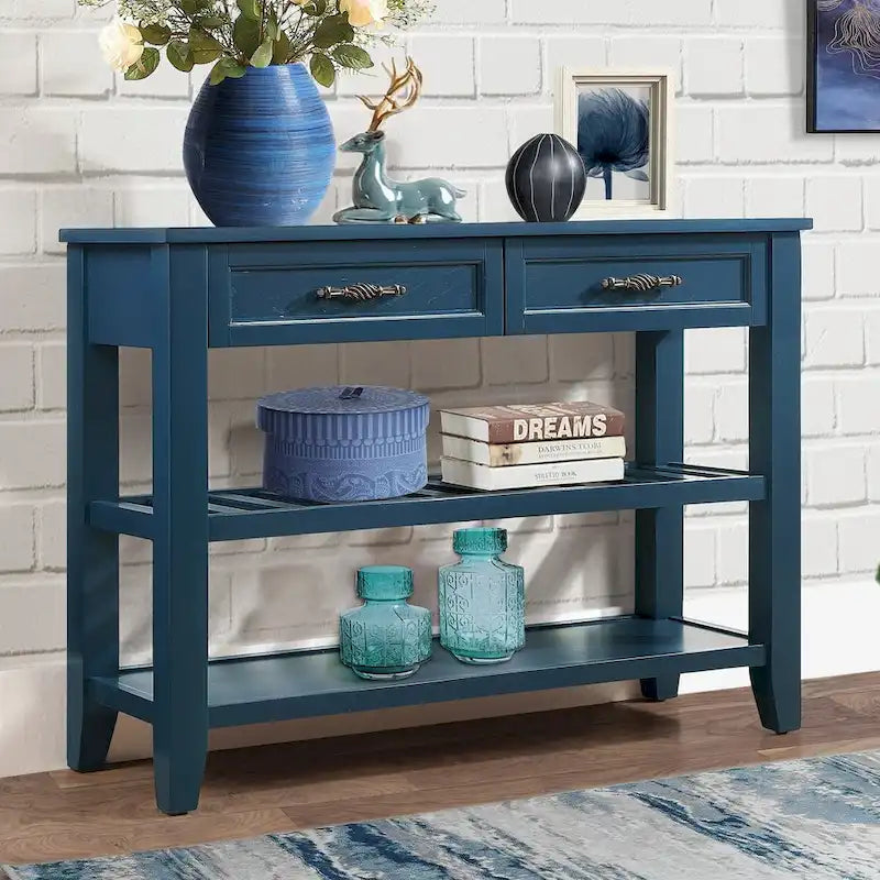 Solid Wood 3-drawer Sofa Console Table