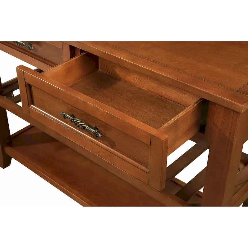 Solid Wood 3-drawer Sofa Console Table