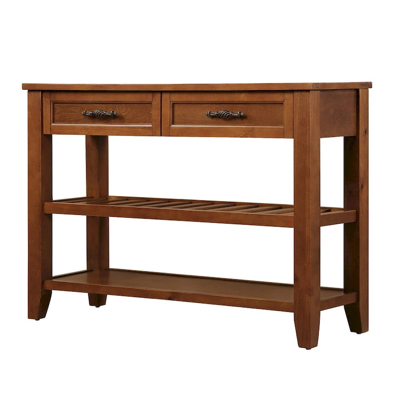 Solid Wood 3-drawer Sofa Console Table