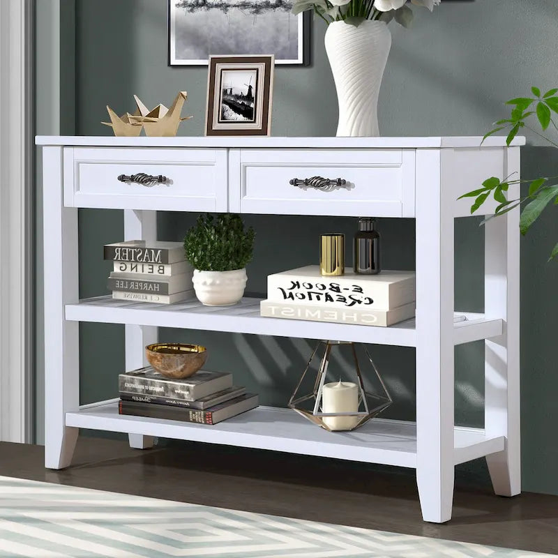 Solid Wood 3-drawer Sofa Console Table