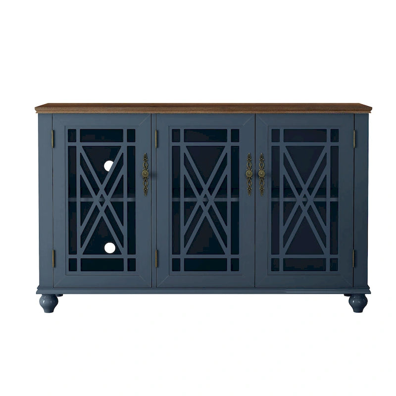 55 Vintage Style Kitchen Accent Buffet Sideboard Cabinet - 55 in Width