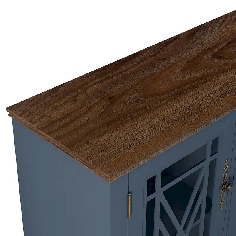 55 Vintage Style Kitchen Accent Buffet Sideboard Cabinet - 55 in Width