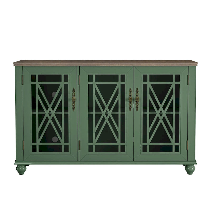 55 Vintage Style Kitchen Accent Buffet Sideboard Cabinet - 55 in Width