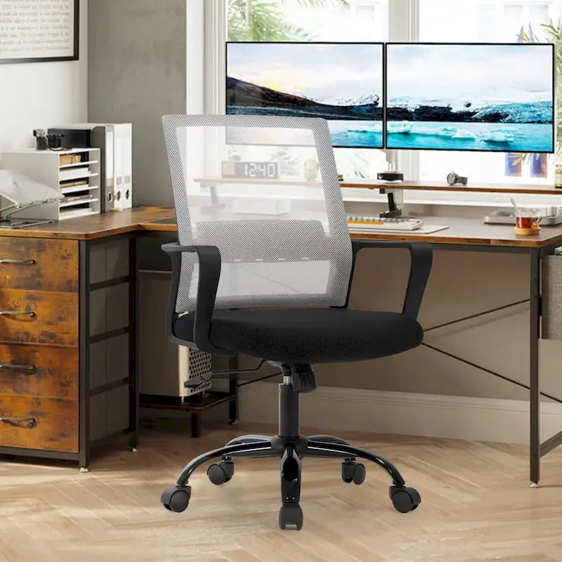 Modern Adjustable Height Ergonomic Swivel Office Chair with Lumbar Support