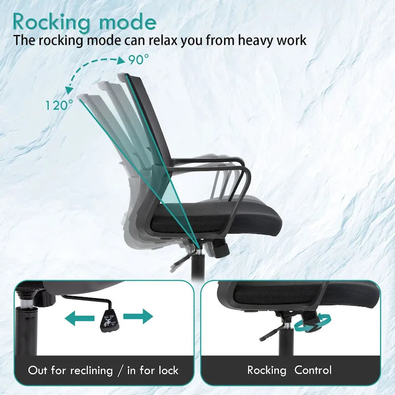 Modern Adjustable Height Ergonomic Swivel Office Chair with Lumbar Support