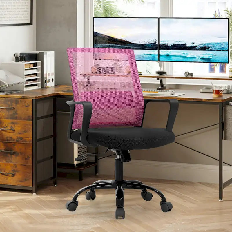 Modern Adjustable Height Ergonomic Swivel Office Chair with Lumbar Support