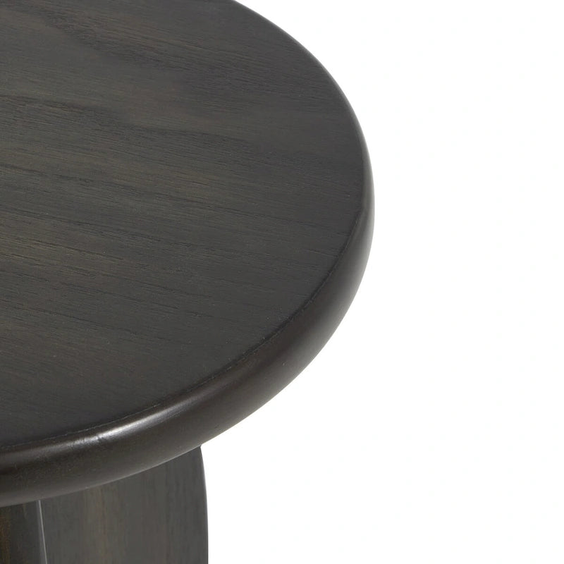 Wood Pedestal Side End Accent Table - Set of 2 Black or Brown