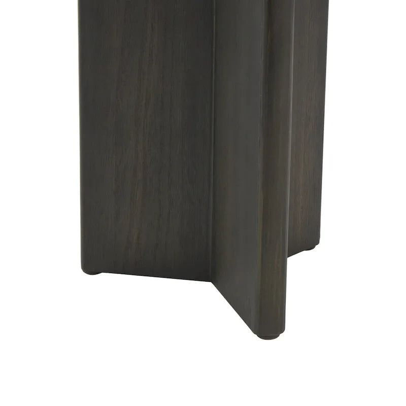 Wood Pedestal Side End Accent Table - Set of 2 Black or Brown