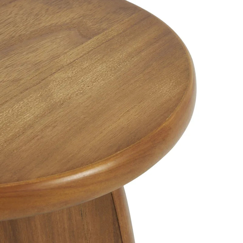 Wood Pedestal Side End Accent Table - Set of 2 Black or Brown
